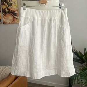 NWT Eileen Fisher White Linen Skirt with Pockets